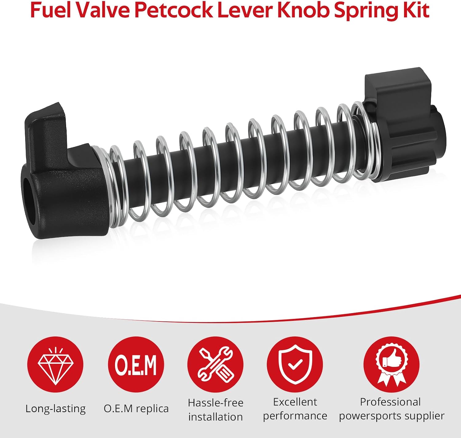 JAVIK Fuel Valve Petcock Lever Knob Spring Kit 5431391 For Polaris Sportsman Scrambler Big Boss Trail Blazer Trail Boss Magnum 250 300 300L 350L 400 400L 425 500 1988-2009