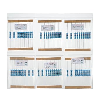BOJACK 300 Pcs 30 Values Resistor Kit 1 Ohm - 1M Ohm with 1% 2W Metal Film Resistors Assortment