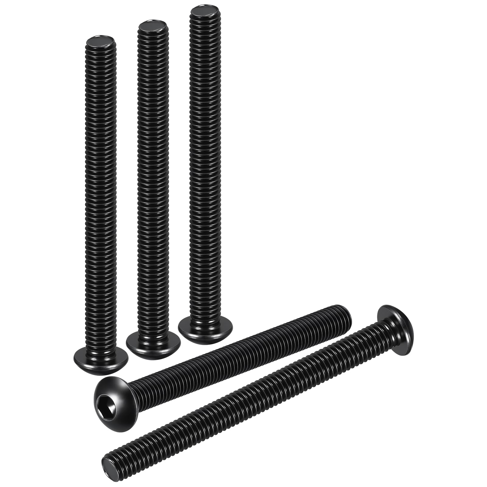 DTGN M8-1.25x80mm Button Head Socket Cap Screws - 6Pack - Good for Road Bicycle, Mountain Bike, Auto, Motorcycle - Carbon Steel Black Oxide - Hex Socket Drive Fasteners โ image 1