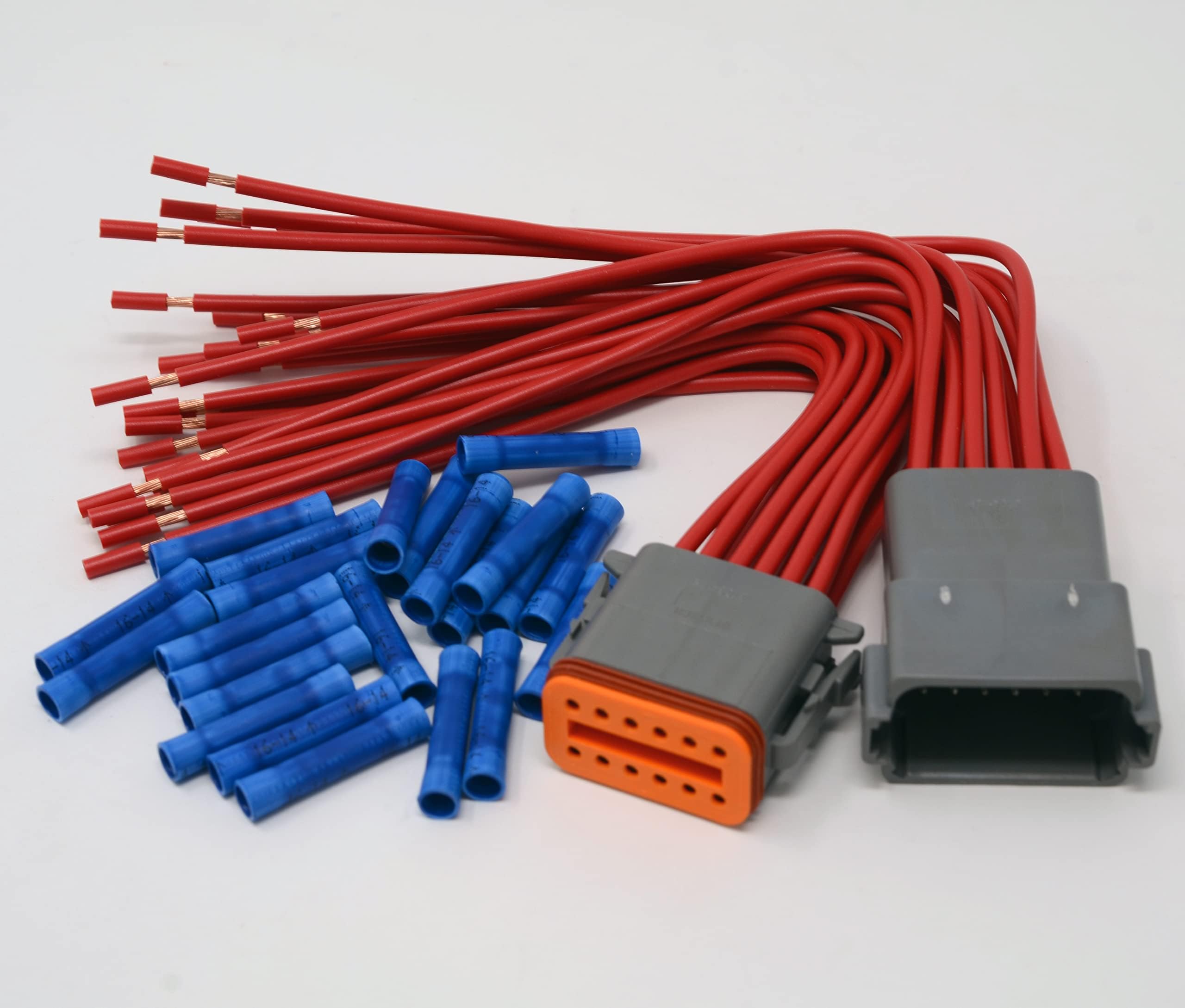 Deutsch DT 12-pin Pigtail Kit 14AWG Pure Copper GPT Wire, Made in USA