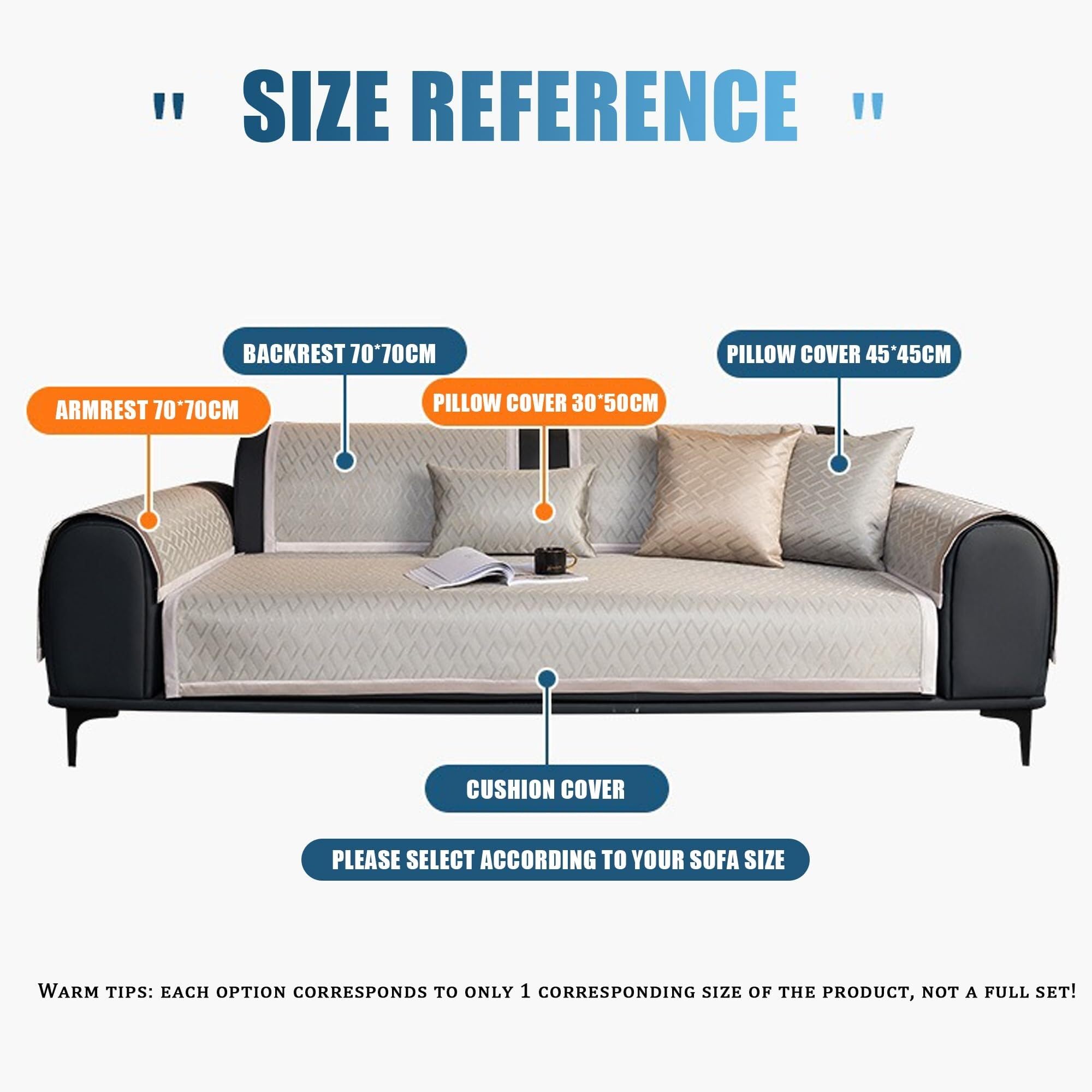Upgraded Couch Covers - Kühlender Sofabezug im modernen Stil for 2-, 3-, 4-Kissen-Couch, Sommer-Kühlcouchbezug, rutschfest, waschbar, Sofabezug, L/U-förmiger Sofabezug, Sofaschutz for Hunde(B2,110*210