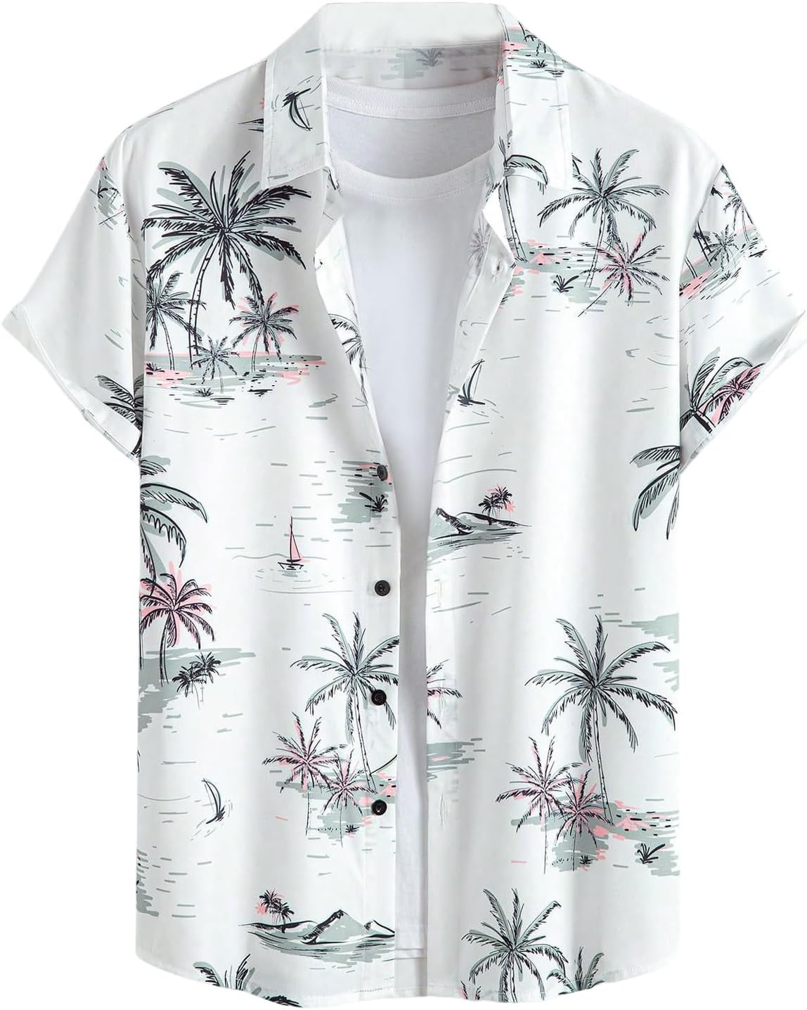 SweatyRocks Men's Short Sleeve Casual Shirts Button Down Tropical Hawaii Beach Summer Shirts - Image 5