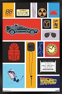 Trends International Back to The Future - Grid Wall Poster, Black Framed Version, 22.375" x 34"