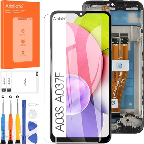Pantalla de 6.280 in para Samsung Galaxy A03s Reemplazo de pantalla para Samsung A037F Pantalla LCD SM-A037F, SM-A037M Pantalla táctil Digitalizador