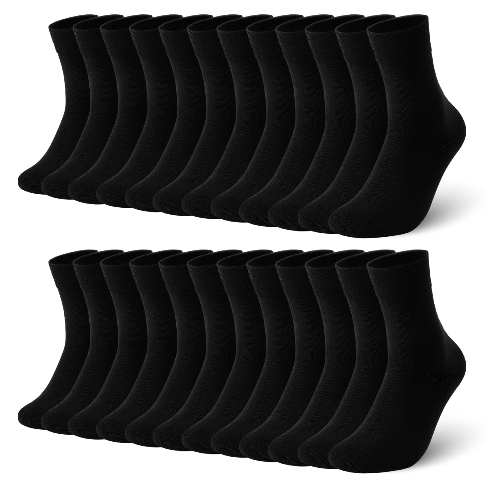 fitfets 12 Paar Socken Herren Damen Baumwolle Sport Atmungsaktive Socks | Business Socken Gr.35-50 Schwarz Weiß Grau,Unisex Anti Schweiß Socken,Weich & Perfekte Passform,Sportsocken
