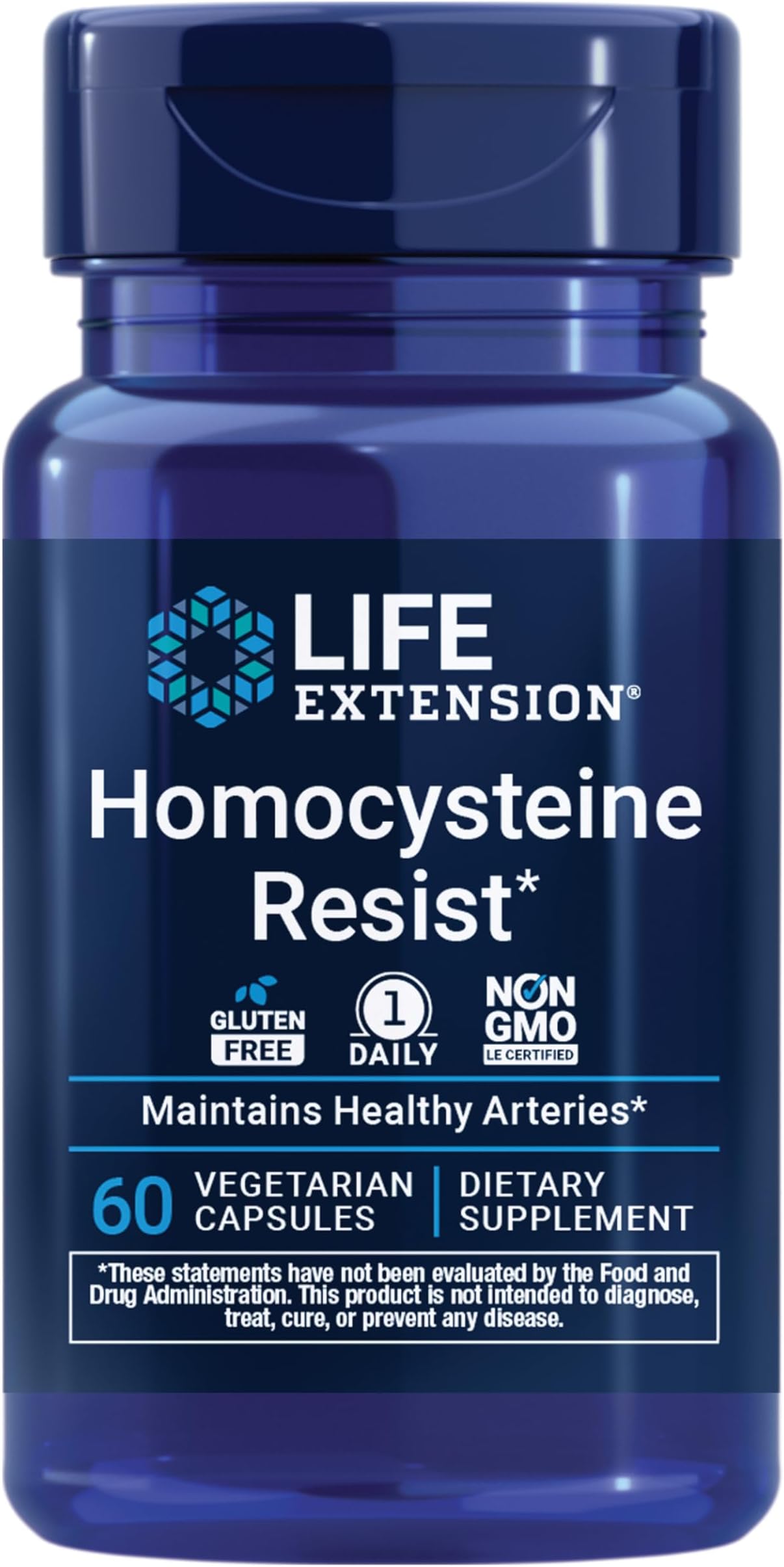 Homocysteine Resist - For Heart & Brain, Cognitive Health Support Supplement – Vitamin B2, B6 & B12 + Folate - Once-Daily, Non-GMO, Gluten-Free - 60 Vegetarian Capsules