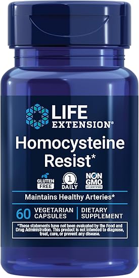 Life Extension Homocysteine Resist Vegetarian Capsules, 60 Count