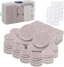 100 Peças Feltro Adesivo Protetor para pé de Cadeira, Sofá e Móveis Pesados e Antideslizante redondo，Feltro Sintético para Móveis Leves