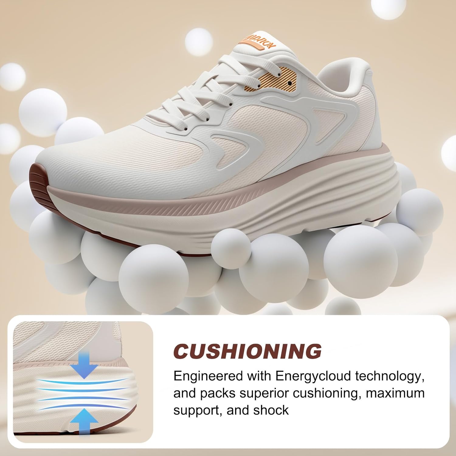 ALEADER Womens Comfort Walking Shoes Tennis, Max Cushioning Running Shoes for Daily, Workout, Gym