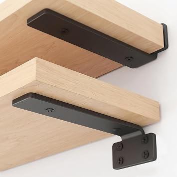 2 Pack Shelf Brackets, 15CM Floating Brackets with Screws
