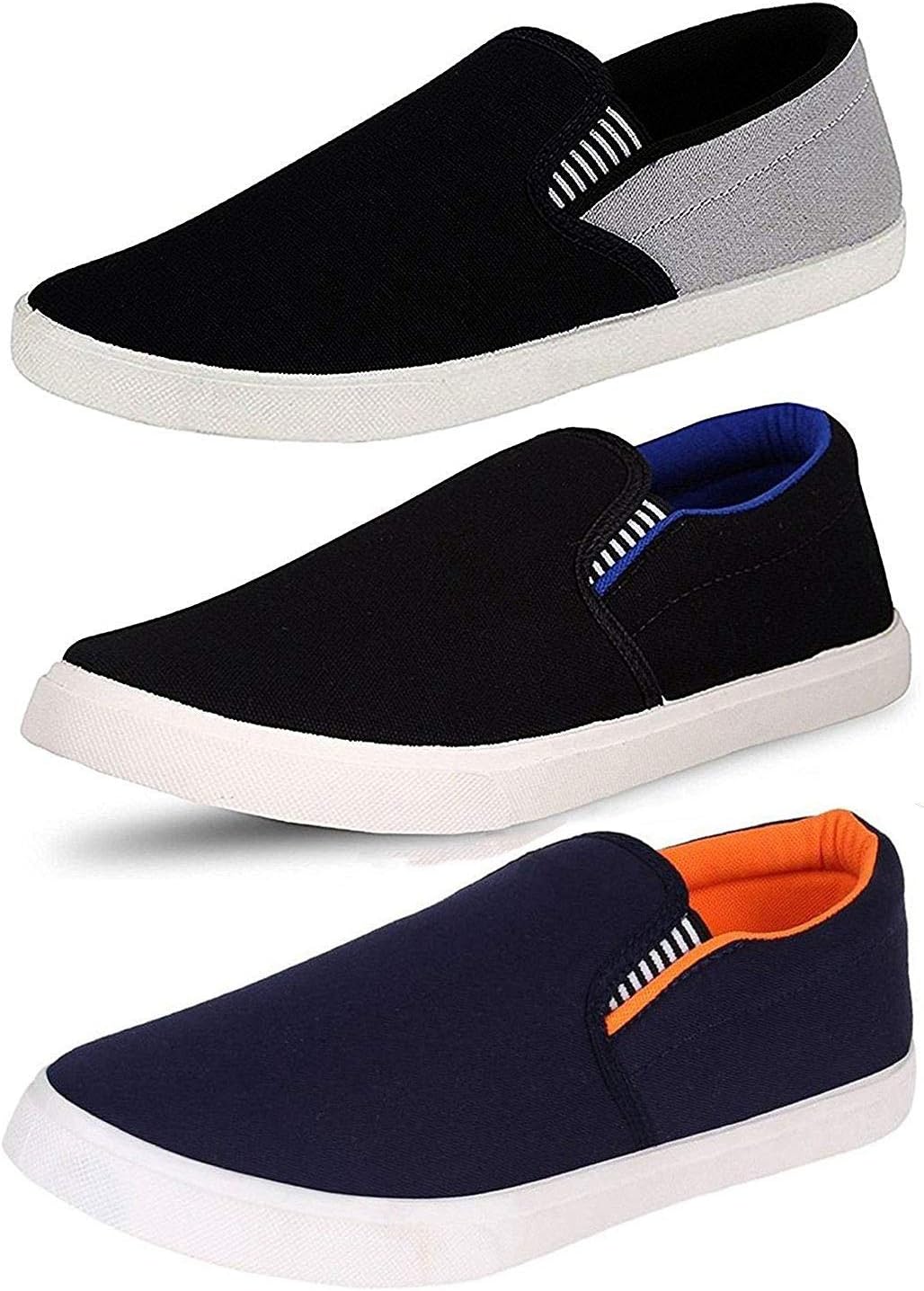 Ethics Men's Multicolor Leather Combo Of 3 Loafers & Moccasins - 7