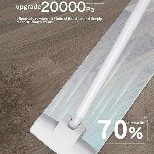 Miniatura 6 de Potente aspiradora inalámbrica de succión de 20000 Pa, aspiradora de palo de 39.37 pulgadas, tiempo de funcionamiento de 30 minutos, ligera, blanca,