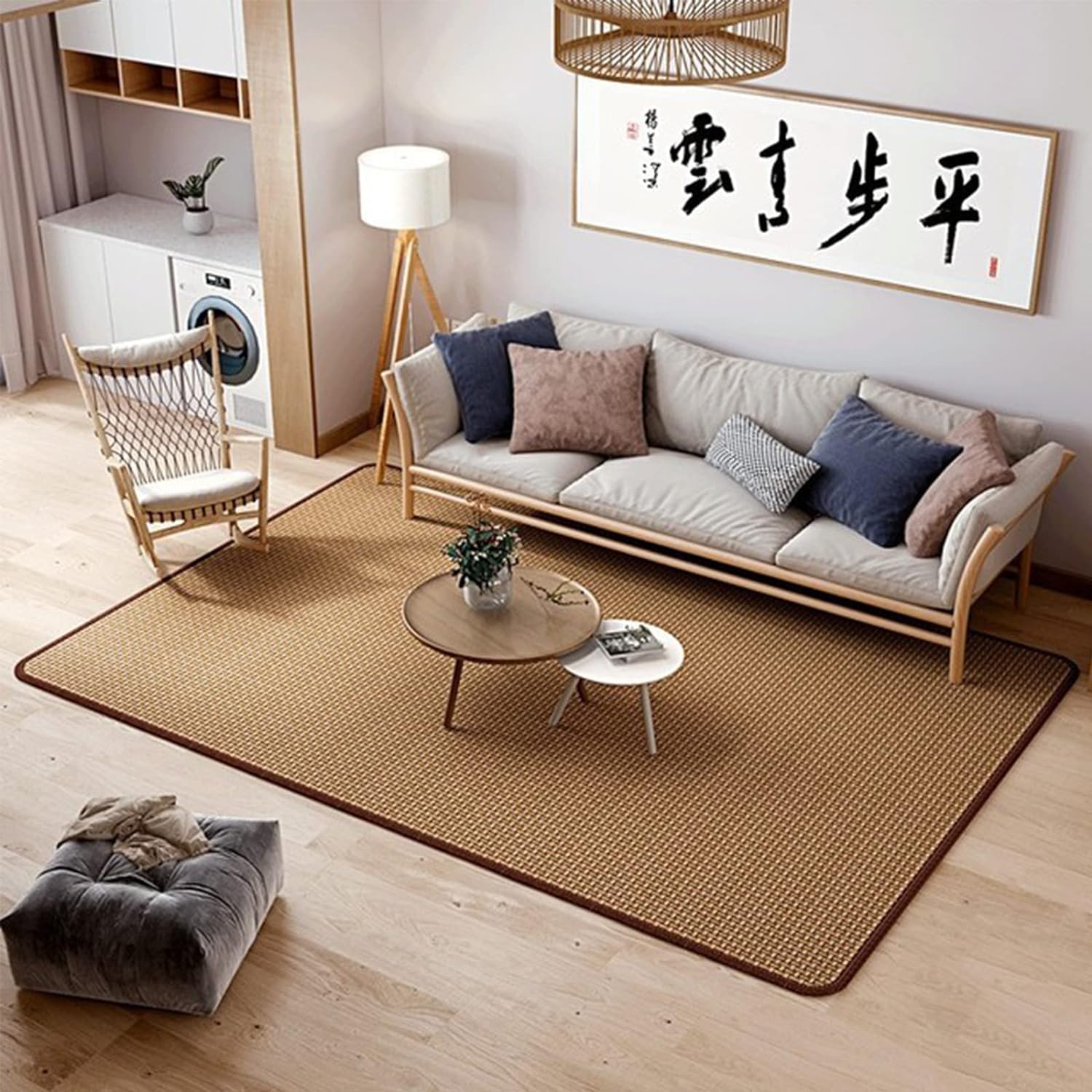 Tapis de Sol en Tatami Japonais, en rotin Naturel, antidérapant, Respirant, Tapis de Sol Pliable d'été, Tapis de Sol d'intérieur pour Salon, Chambre à Coucher, Tapis de Jeu Rampant