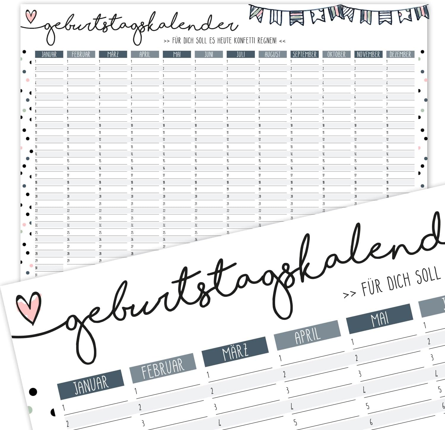 32 Geburtstagskalender-Ideen | Kalender selber basteln - XHZA 32 Geburtstagskalender-Ideen | Kalender selber basteln - XHZA