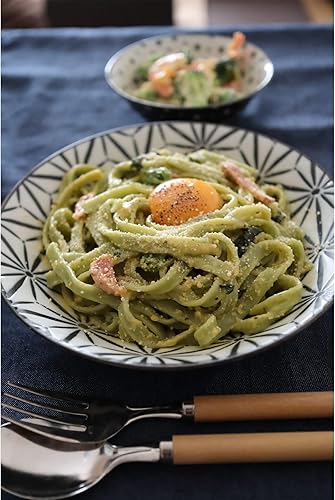 Miniatura 5 de Komon - Juego de platos llanos de porcelana, diseño tradicional japonés, juego de platos para servir pasta, pasta, ensalada, postre, apto para