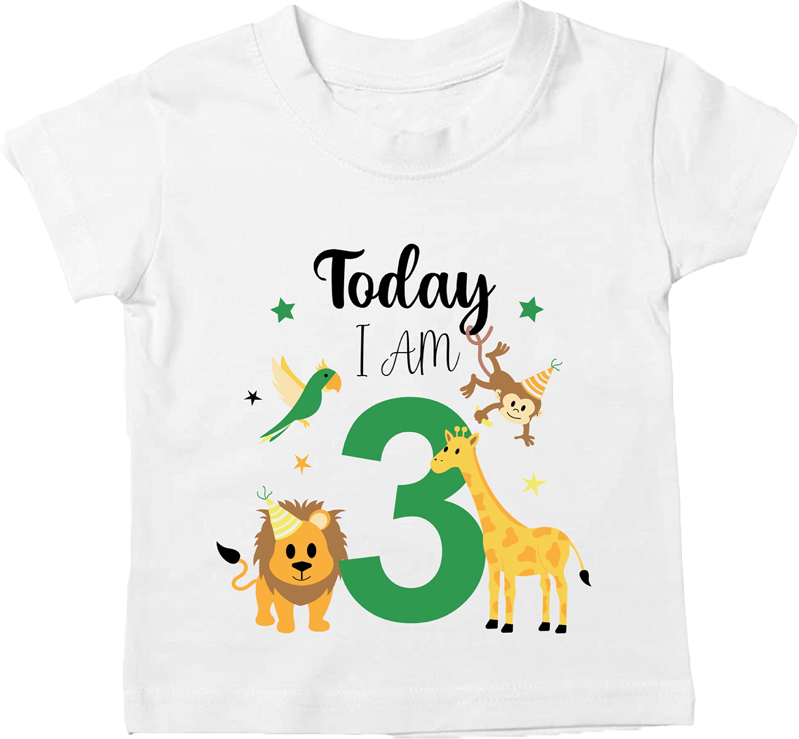 Baby AnticsToday I am 3 - Jungle Themed T-Shirt for Boys & Girls