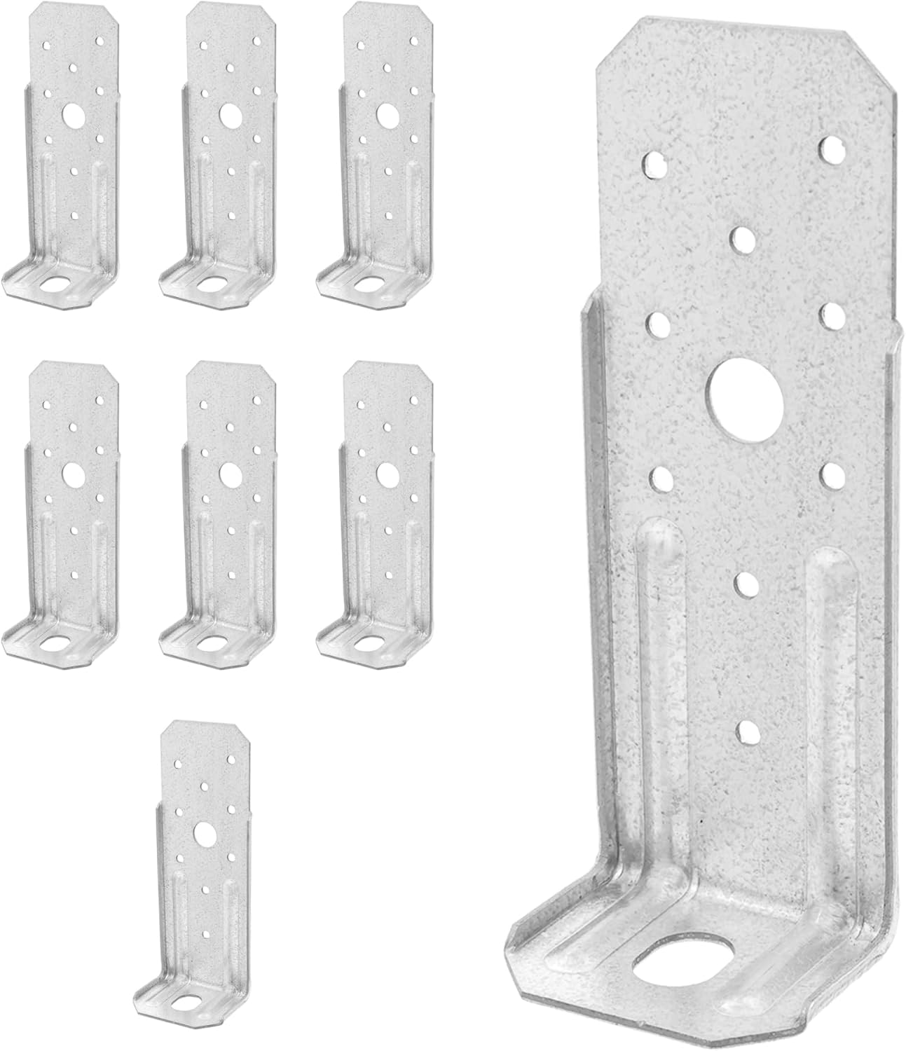8 Pcs Reinforced L-Bracket Hold Down Anchor, High-Strength Galvanized Steel, Long-Lasting for Wall-to-Floor & Wood Post-to-Ground Connections mBracket