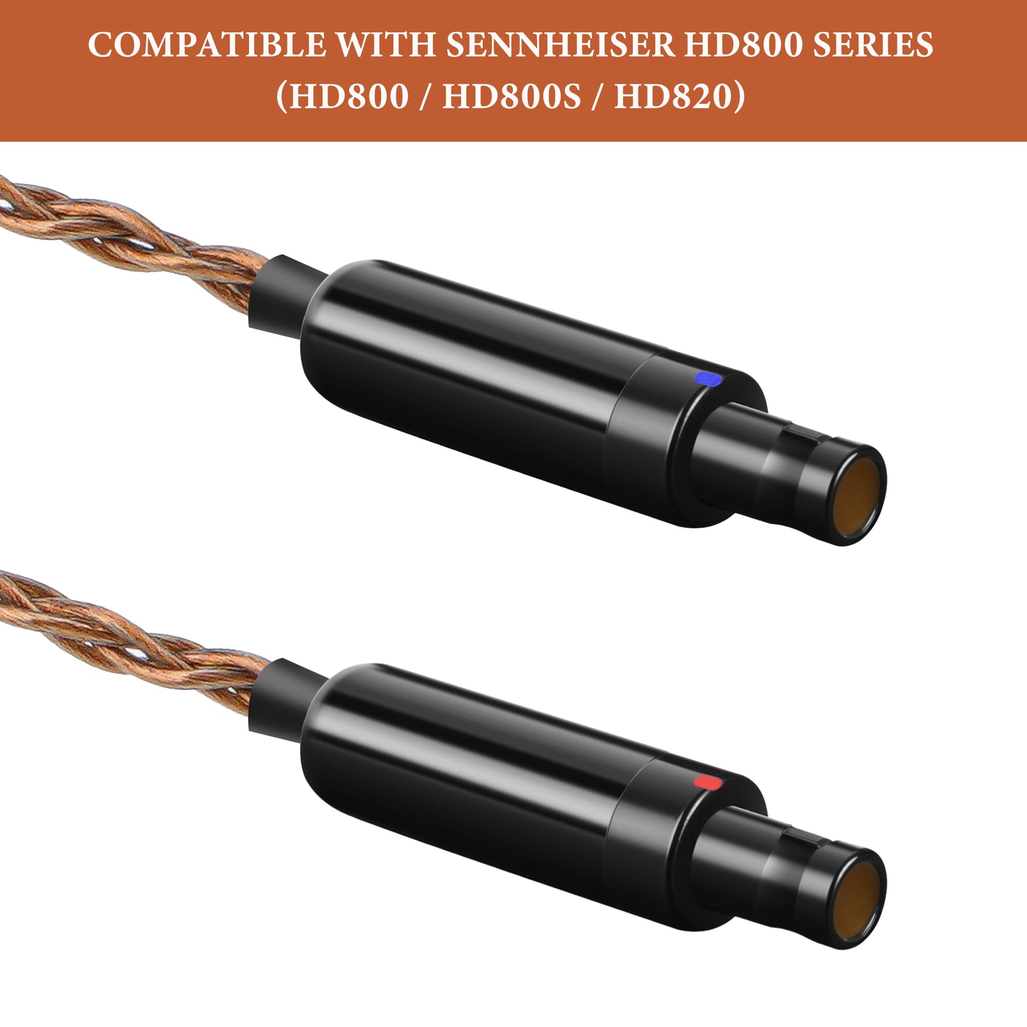 Geekria Apollo 6N OCC cavo di upgrade per cuffie, rame monocristallo a 8 trecce, da 4-pin XLR a serie HD800, compatibile con Sennheiser HD800S/HD800/HD820, connettore bilanciato Neutrik 1,5 m
