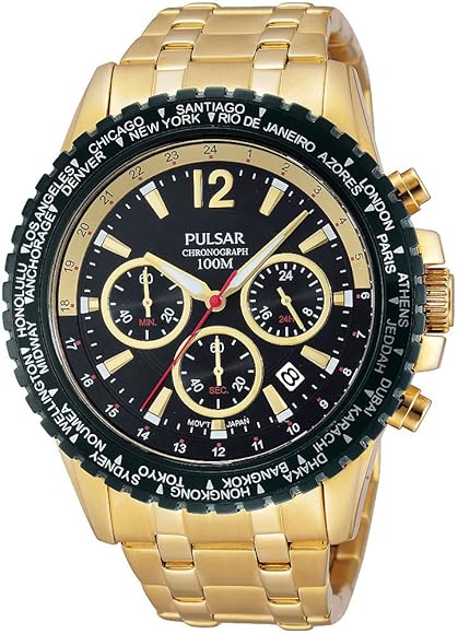 Amazon.co.jp: [パルサー] セイコー PULSAR 100m防水 クロノグラフ 
