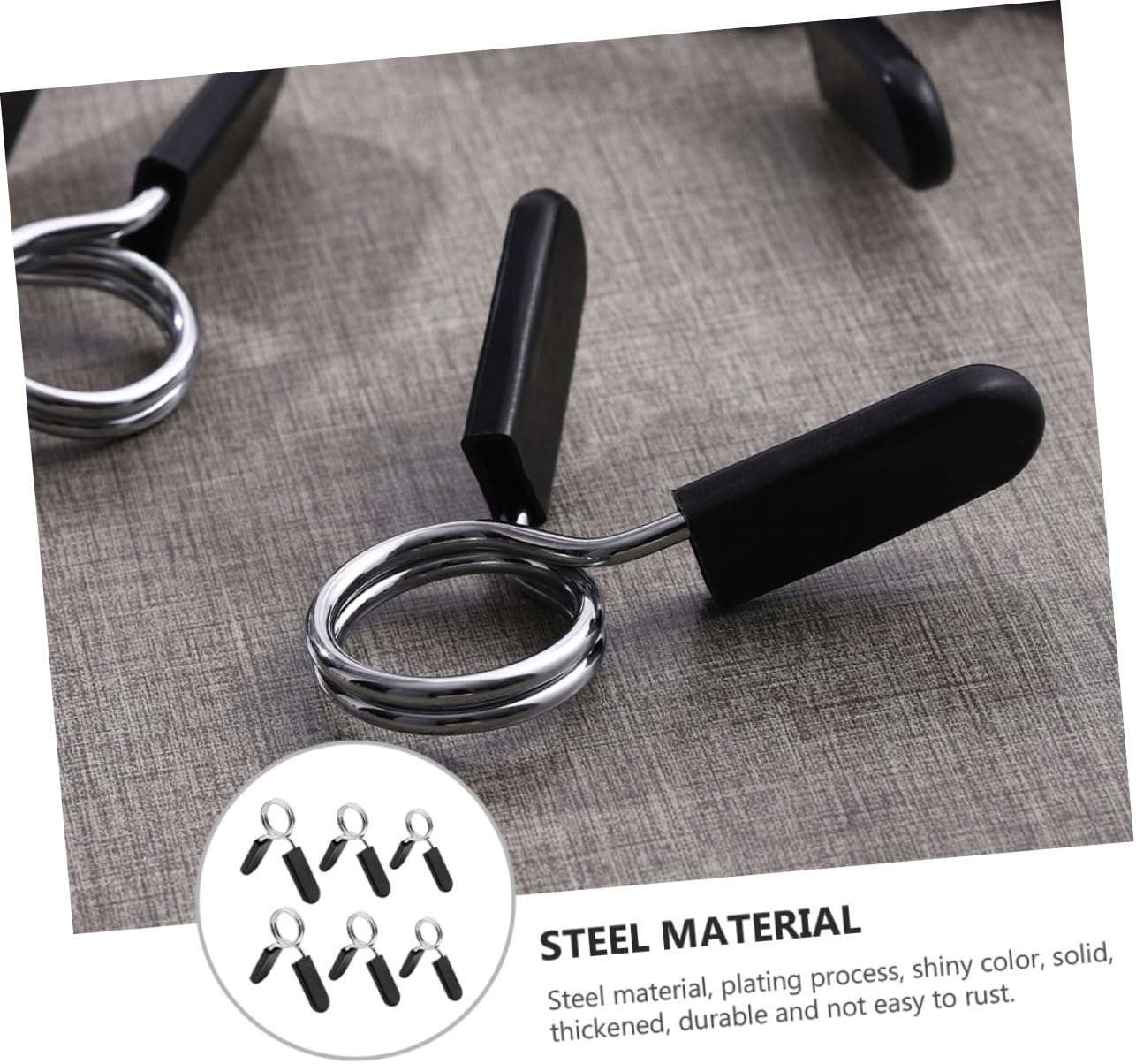 POPETPOP 6pcs Barbell Clips for Weightlifting Spring Collars for Bars Dumbbell and Barbell Clamps for Fitness