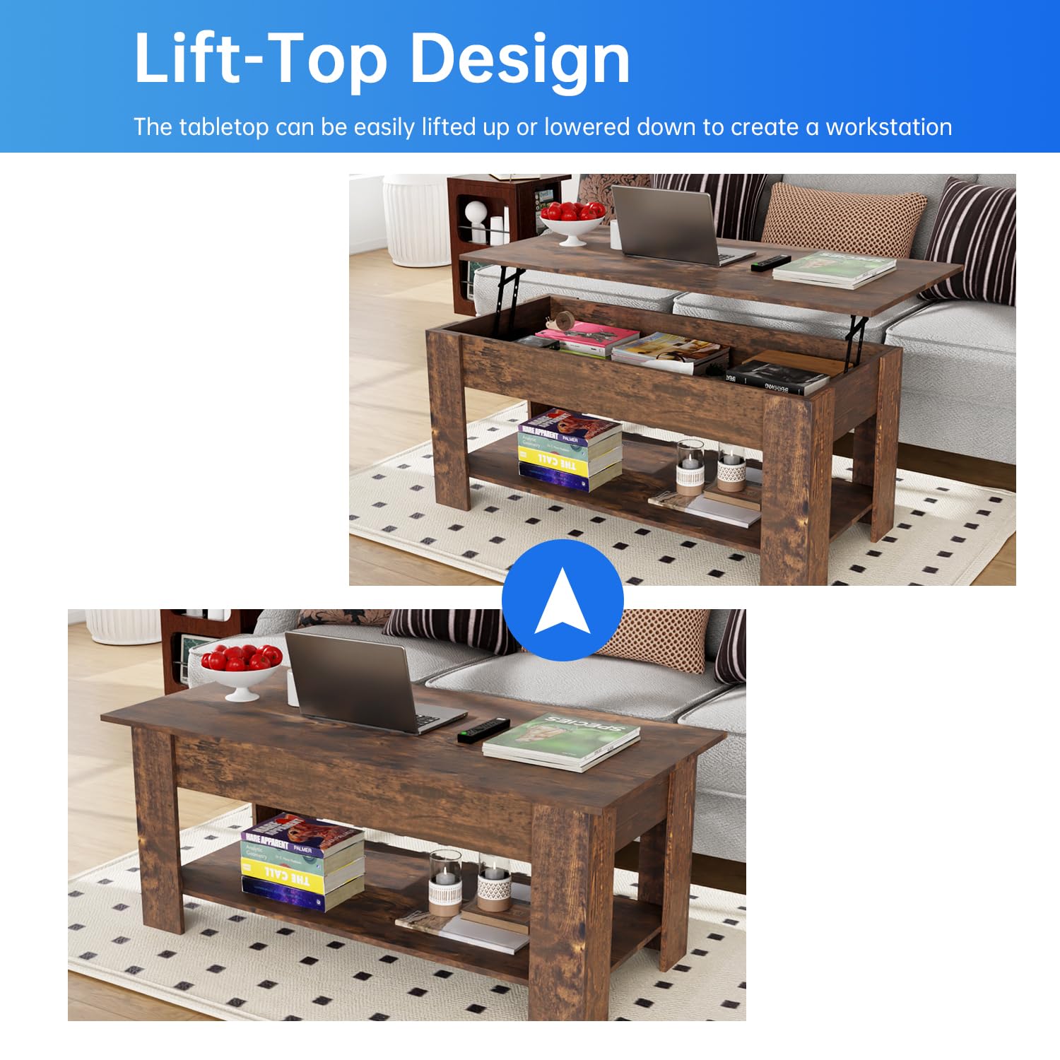 Adjustable Height Coffee Table With Hidden Storage PayLessHere Lift Top ...
