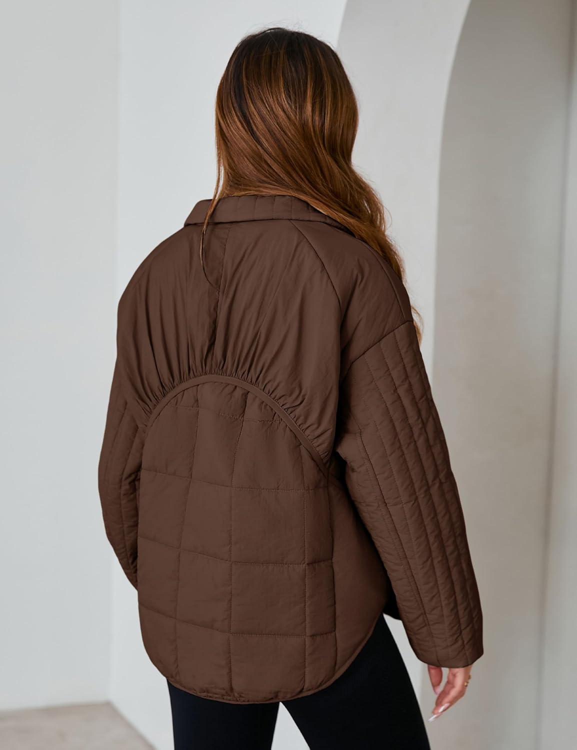 Daacee Oversized Lightweight Quilted Pullover Jacket for Women Half Zip Up Puffer Jackets Padded Outwear XS-2XL - Image 3