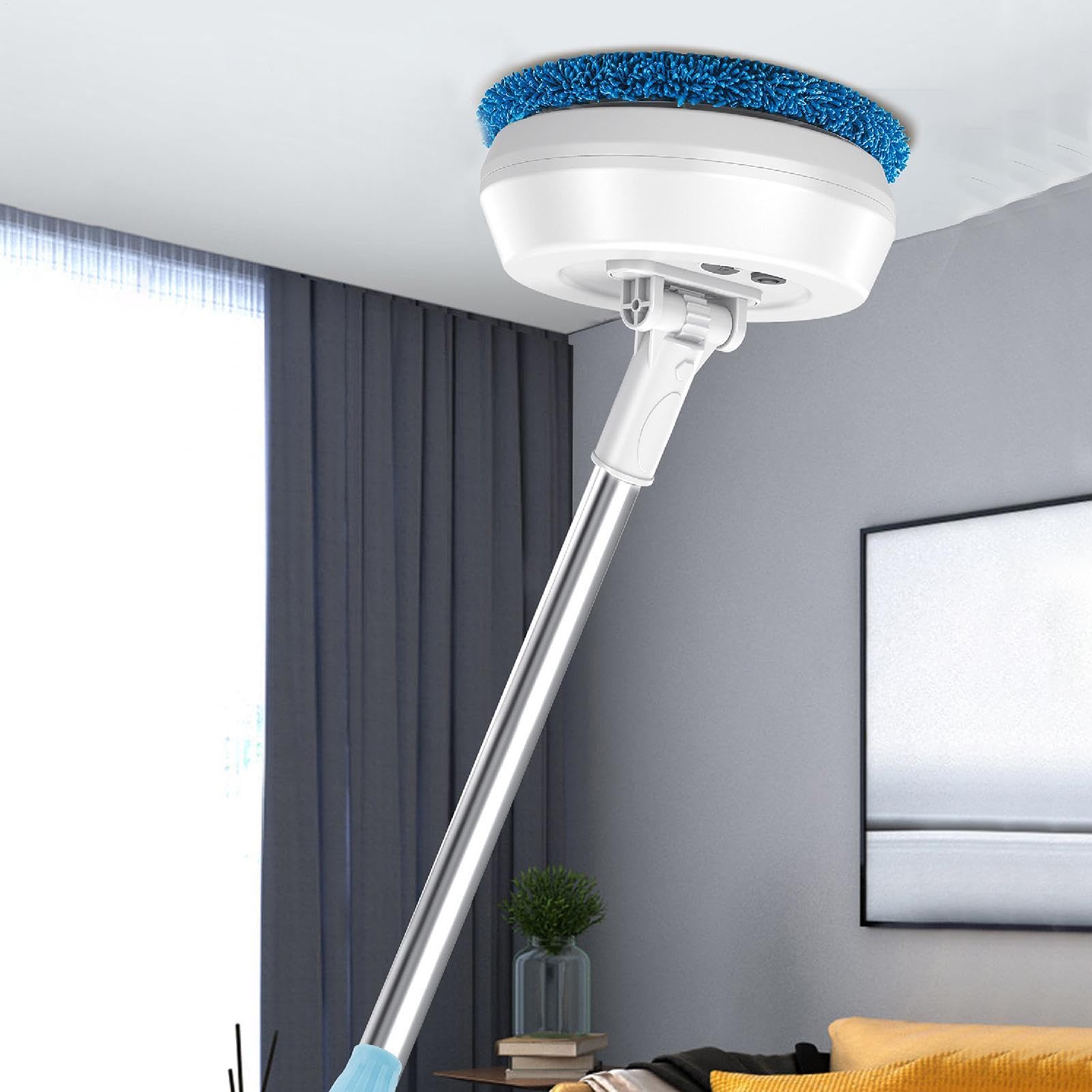Fregona eléctrica inalámbrica: Limpieza giratoria de Suelos de Madera Dura de 180 Grados, Limpiador de Suelos, Paredes, techos, Ventanas de 90 Minutos