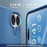 Vista 1201 de GONEZ Funda de silicona para iPhone 15 Pro Max, compatible con Magsafe, protector de cámara + protector de pantalla, forro de microfibra suave Negro