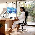 MT-VIKI Dual Monitor Stand - Bras double moniteur à ressort de gaz avec libération rapide VESA Plaques 2 Écrans de 17-32 pouces, support de bureau articulé en pleine motion, tient 4.4-19,8lbs