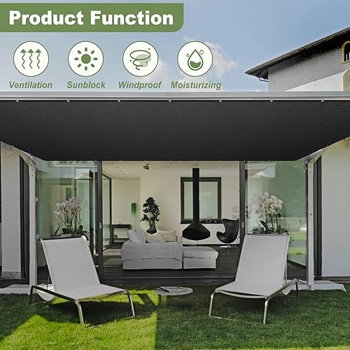 Miniatura 4 de TOROTON 60 % tela de sombra negra, 6 x 20 pies, resistente al sol con ojales, protección solar anticongelante, lona de malla para plantas, cubierta