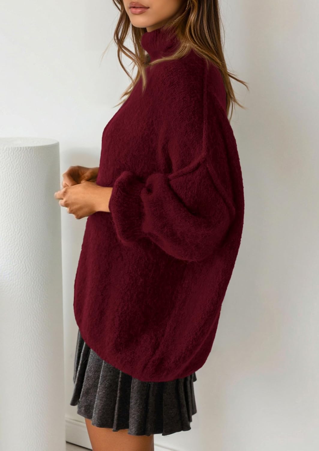 PRETTYGARDEN Oversized Sweaters for Women Fall Clothes 2026 Long Sleeve Mock Neck Tops Chunky Knit Pullover Winter Clothing - Image 3