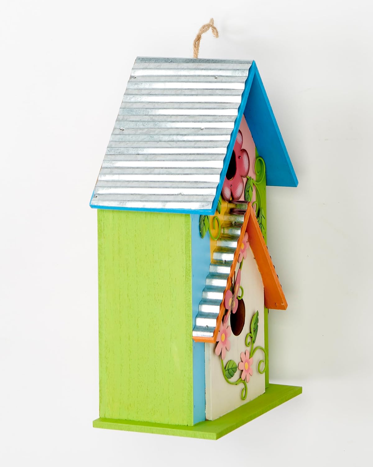 Worth Imports 12" Wood Hanging Decorated Hand Painted Birdhouse, Multicolor