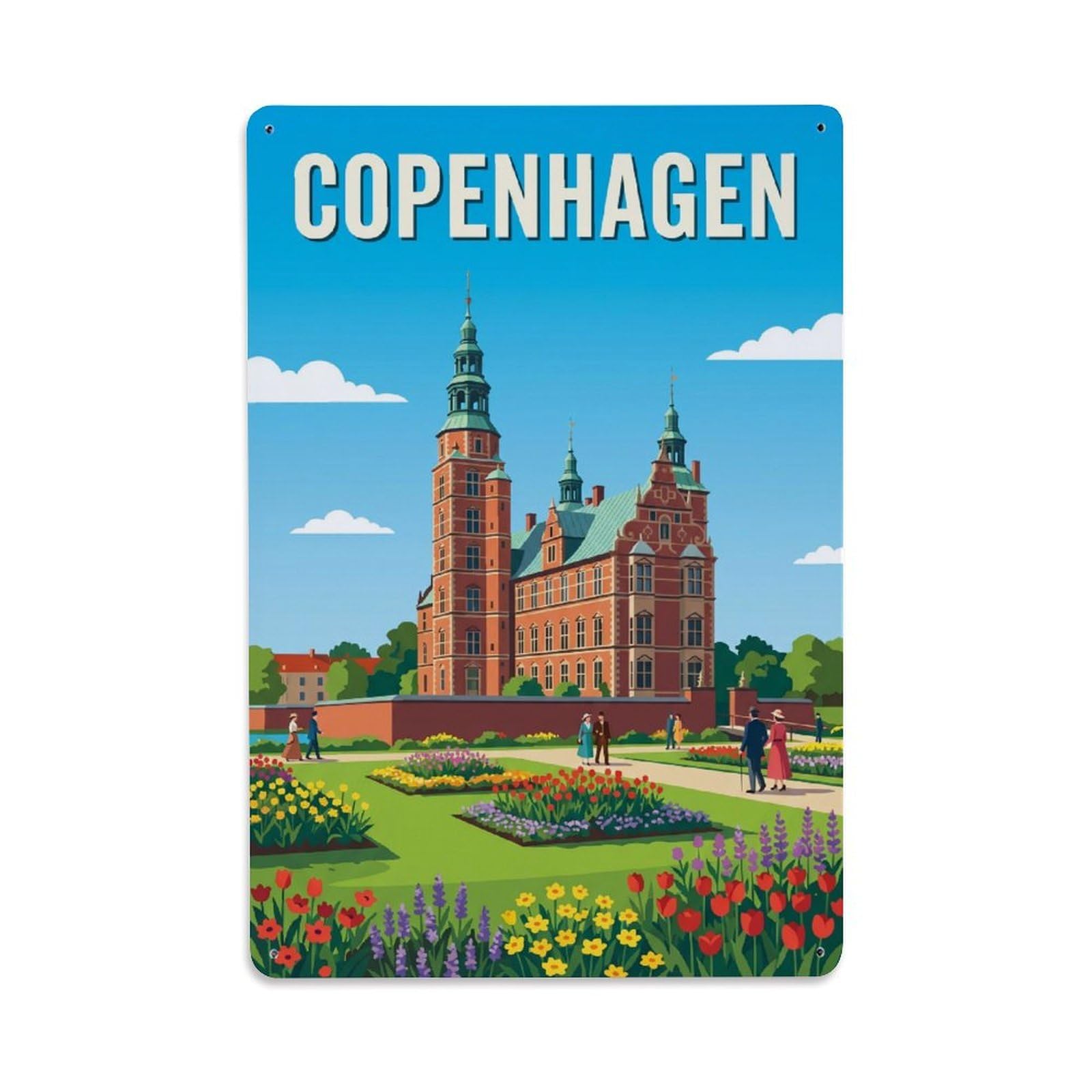 Este 8X12inch Style Vintage Travel Copenhagen Denmark Relish Metal Tin Sign