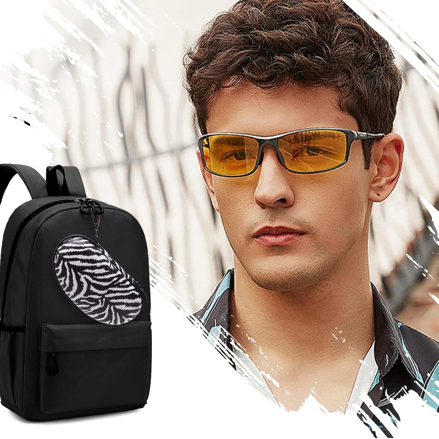XANAD EyeGlass Case Hard Shell for Sunglasses/Blue Light Glass/Safety Glasses/Reading Glass/Night Driving Glasses(Zebra Pattern)