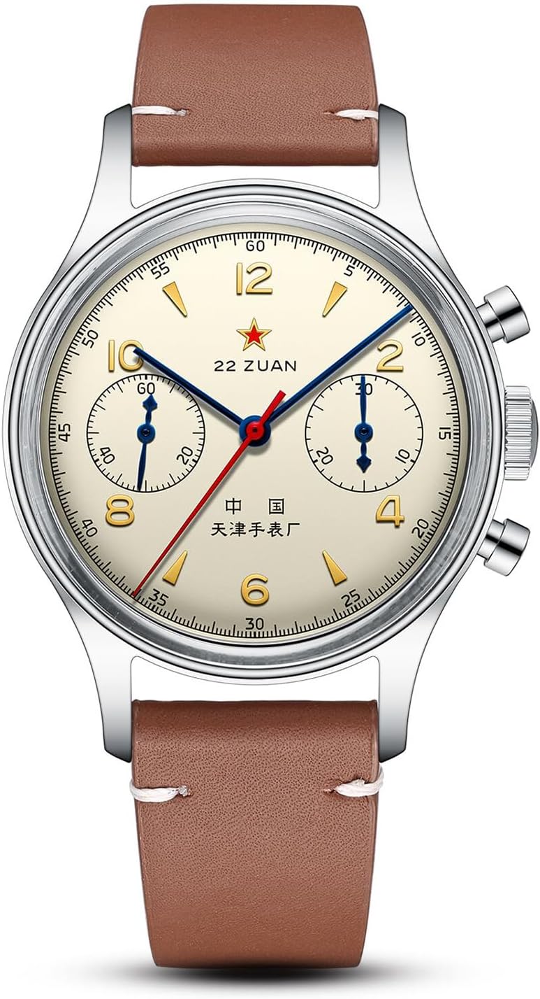 Men's Mechanical Wristwatch, Seagull 1963 Aviation Chronograph Pilot Mechanical Watch, Manual Winding, GD 1963 International Edition, ST1901
