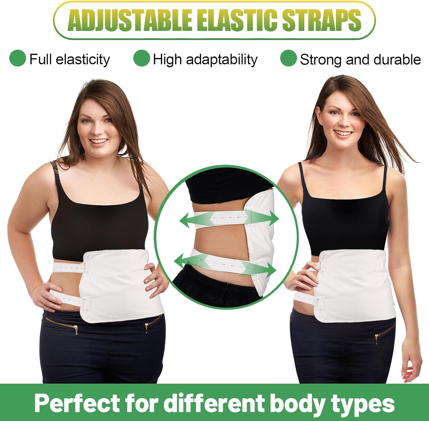 2Pcs Castor Oil Pack Wrap- Reusable Organic Castor Oil Pack Kit for Liver Detox Women Gift- Castor Oil Pack Compress with Storage Bag for Constipation Inflammation Aid Sleep, White, Oil Not Included