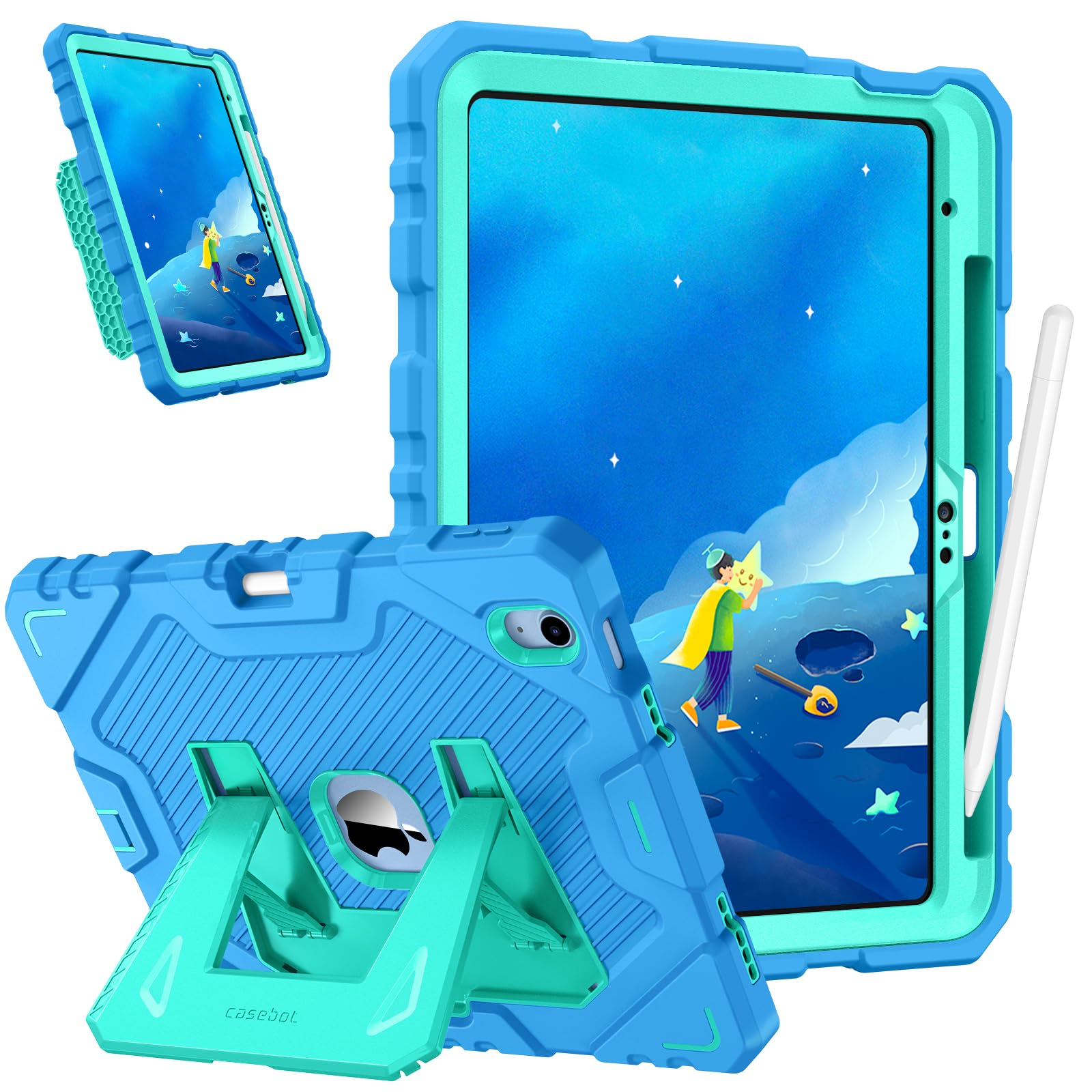 Fintie Kinder Hülle für iPad 11. Generation 2025 11 Zoll (A16), iPad 10. Generation 10.9 Zoll 2022 - robuste, stoßfeste Ganzkörper-Schutzhülle mit integriertem Ständer für Kinder,