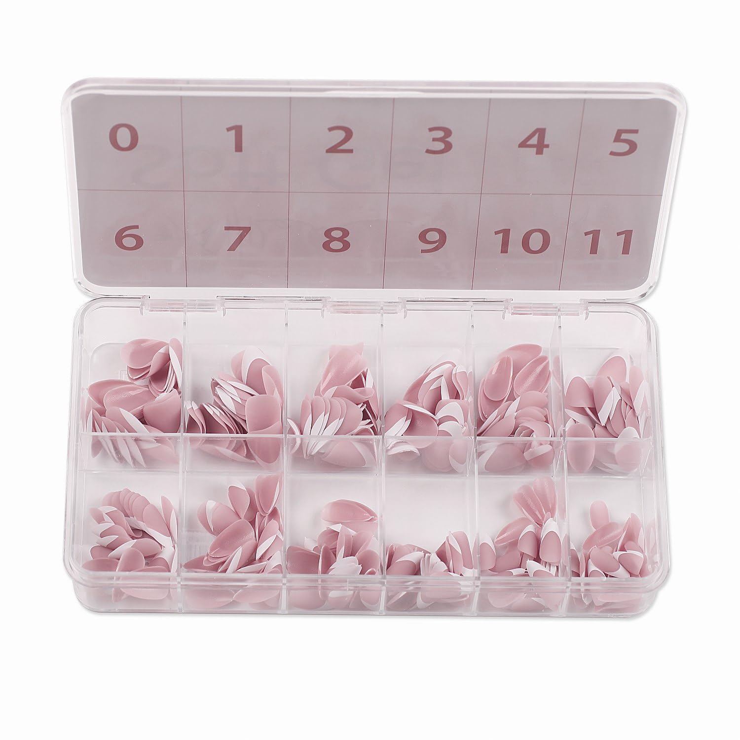 Allkem Soft Gel Nail Tips - Extra Short French Stiletto Nail Extensions Kit - 12 Sizes Long Full Cover Nails - Neutrals - Chic (360 Pieces)