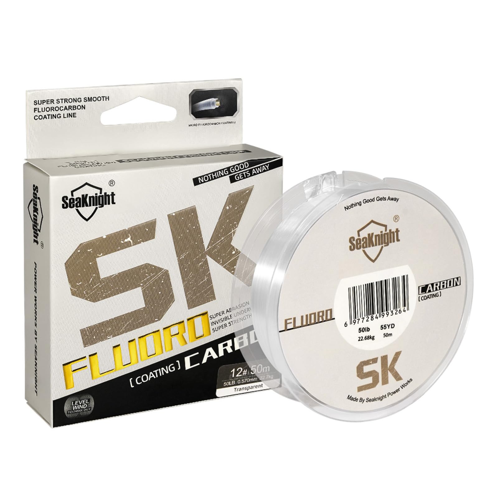 SeaKnight SK Fluorocarbon Coating Fishing Line Saltwater 50M/100M Monofilament Fishing Line Sinking Shock Leader Line Sea Fishing 3-100LB