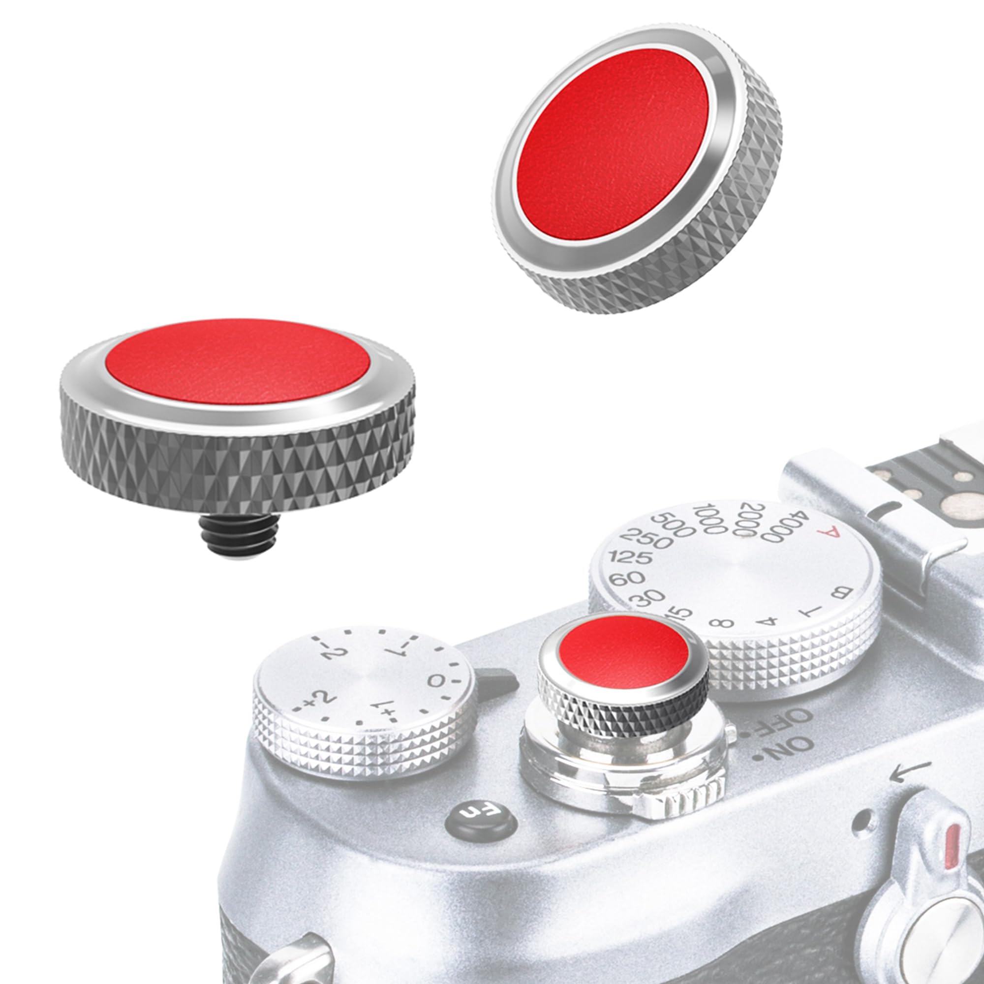 JJC Soft Shutter Release Button for Fujifilm X100VI XT50 XM5, Red, 2-Pack