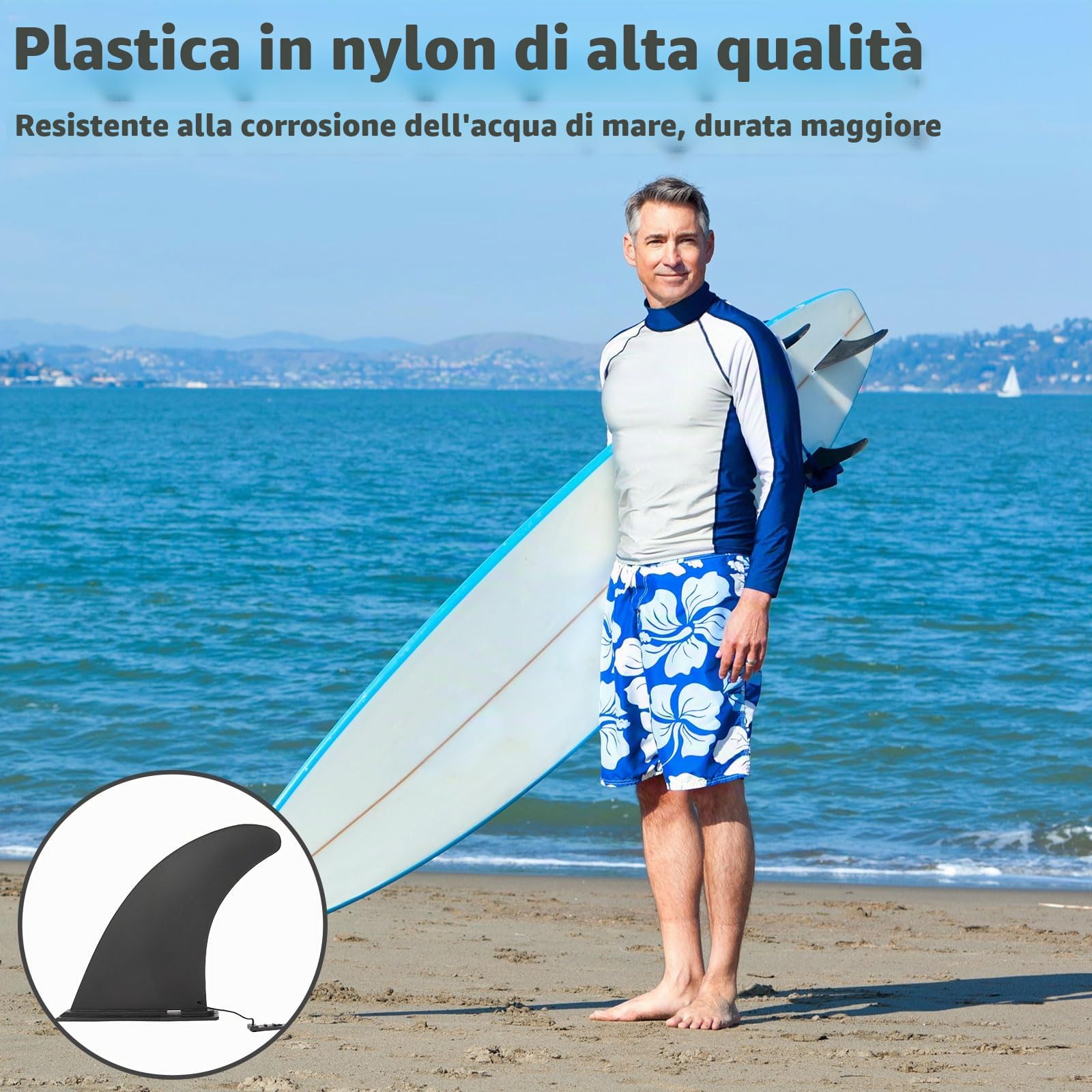 Pinna universale SUP estraibile, accessorio di ricambio per tavole da surf, accessori per paddling stand up paddling, per sup board gonfiabile, kayak lungo, tavola da surf