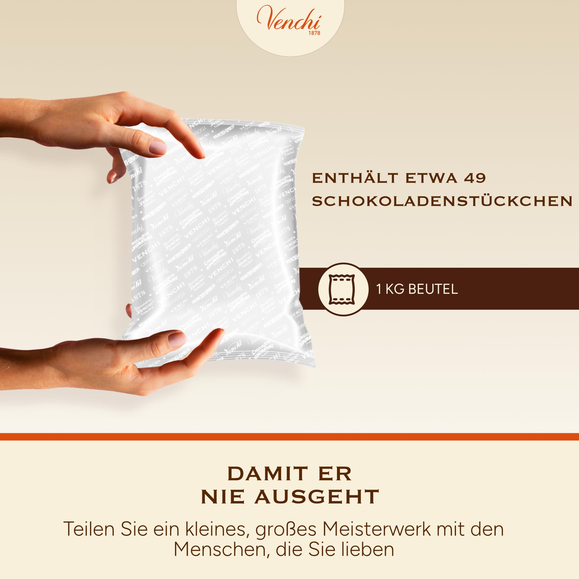 Venchi – Chocoviar Crème Kakao, 1 kg – Pralinen mit Streichcreme aus IGP-Piemont Haselnüssen – Glutenfrei