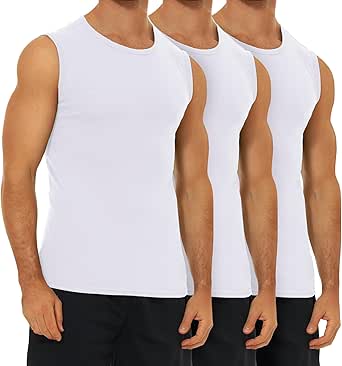 FALARY 3er Pack Unterhemd Herren gekämmte Baumwolle Tank Top Herren Unterhemden Mehrfarbig