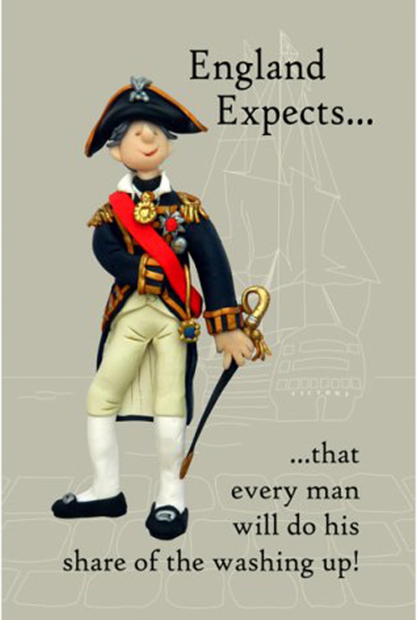 Nelson - England expects that every man will do his share of the washing up NOVELTY TEATOWEL