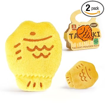 Powder Puff Soft, Reusable Powder Puff For Applying Loose Or Pressed Powders, Taiyaki Makeup Puff Velour Beauty Sponge, Blender Makeup Tool Light Yellow