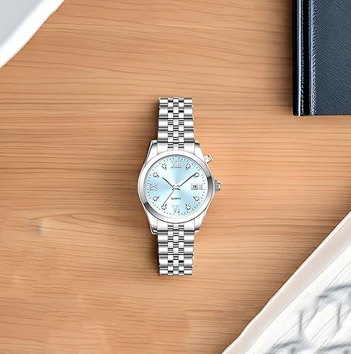Miniatura 3 de Reloj de pulsera para mujer, reloj de cuarzo de acero inoxidable, luminoso, impermeable, reloj de negocios para mujer
