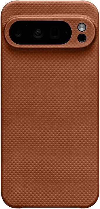 Latercase for Pixel 9 Pro XL | Ultra-Thin 0.6mm Aramid Fiber Case | Lightweight 10g Slim Protective Cover | Wireless Charging Compatible | Matte Non-Slip Grip | Tan Crosshatch