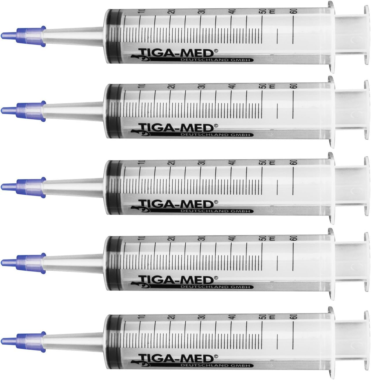 Tiga-Med Original Quality Disposable Catheter Tip Syringes 50/60 ml Pack of 50