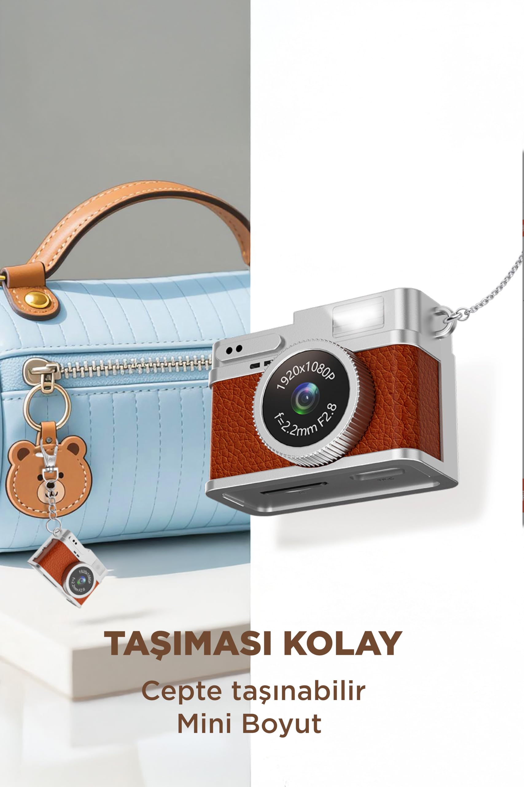 Torima CMR-35 Haki Dijital Mini Cep Boy Anahtarlık 1080P Video Fotoğraf Makinesi Kamera