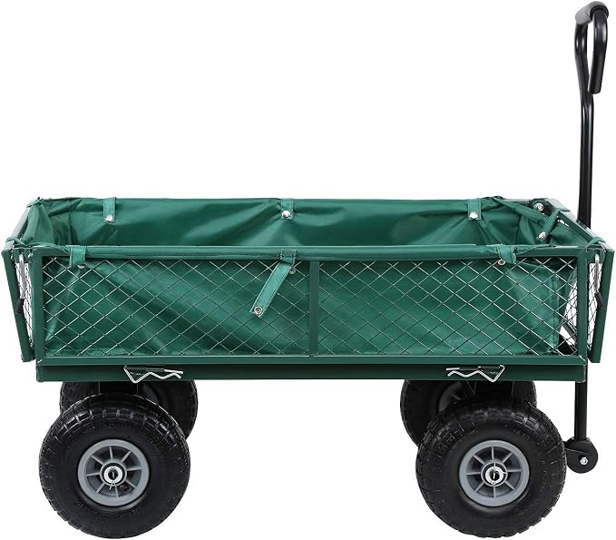 Carretilla plegable de jardín con 4 ruedas, carro plegable para exteriores para transportar en playa, jardín y camping miniatura 5